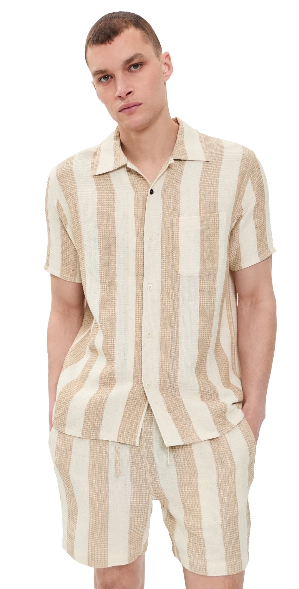 Kardo Chintan Handloom Striped Shirt Tan
