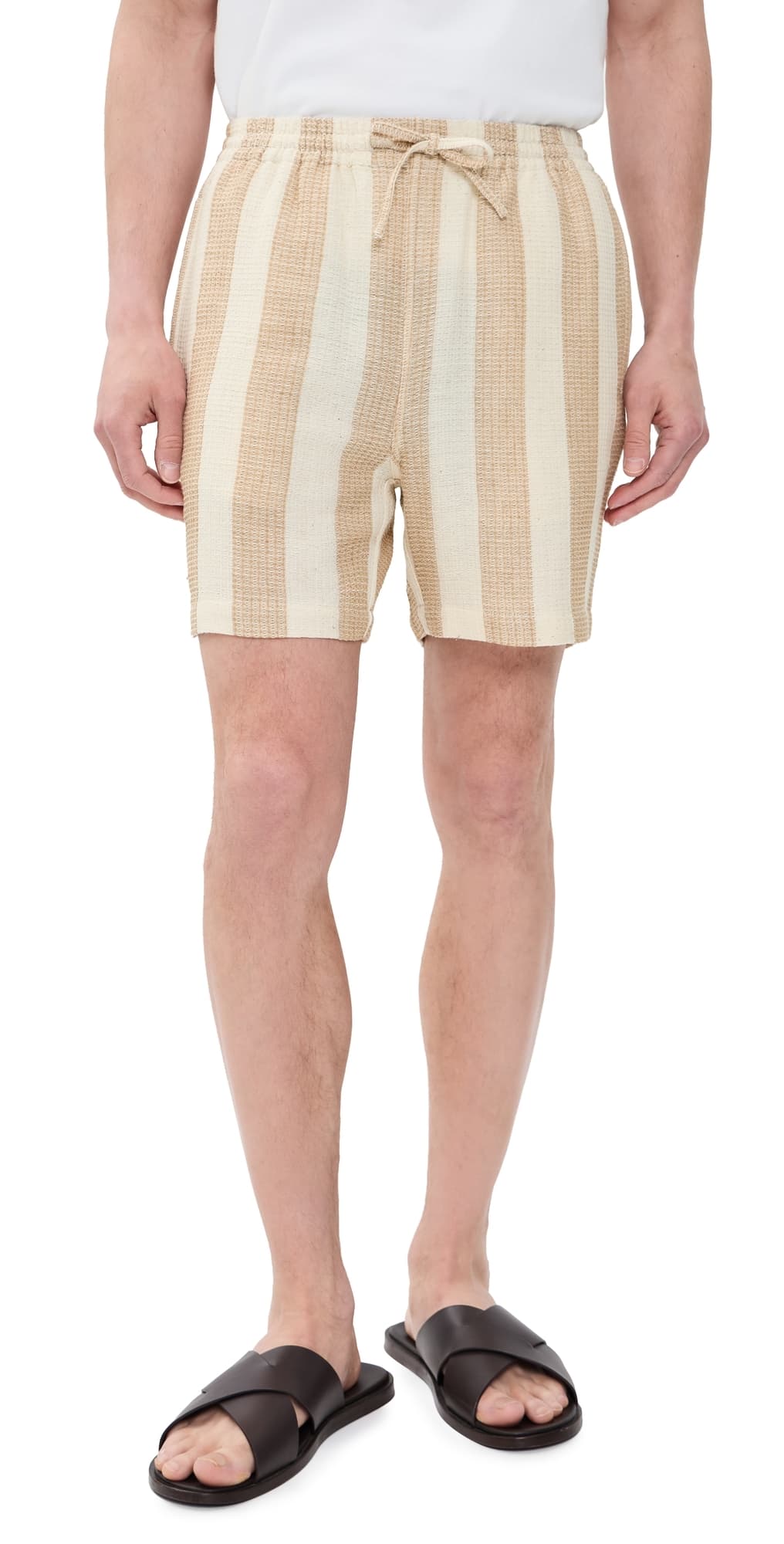 Kardo Olbia Handloom Striped Shorts 6 Tan