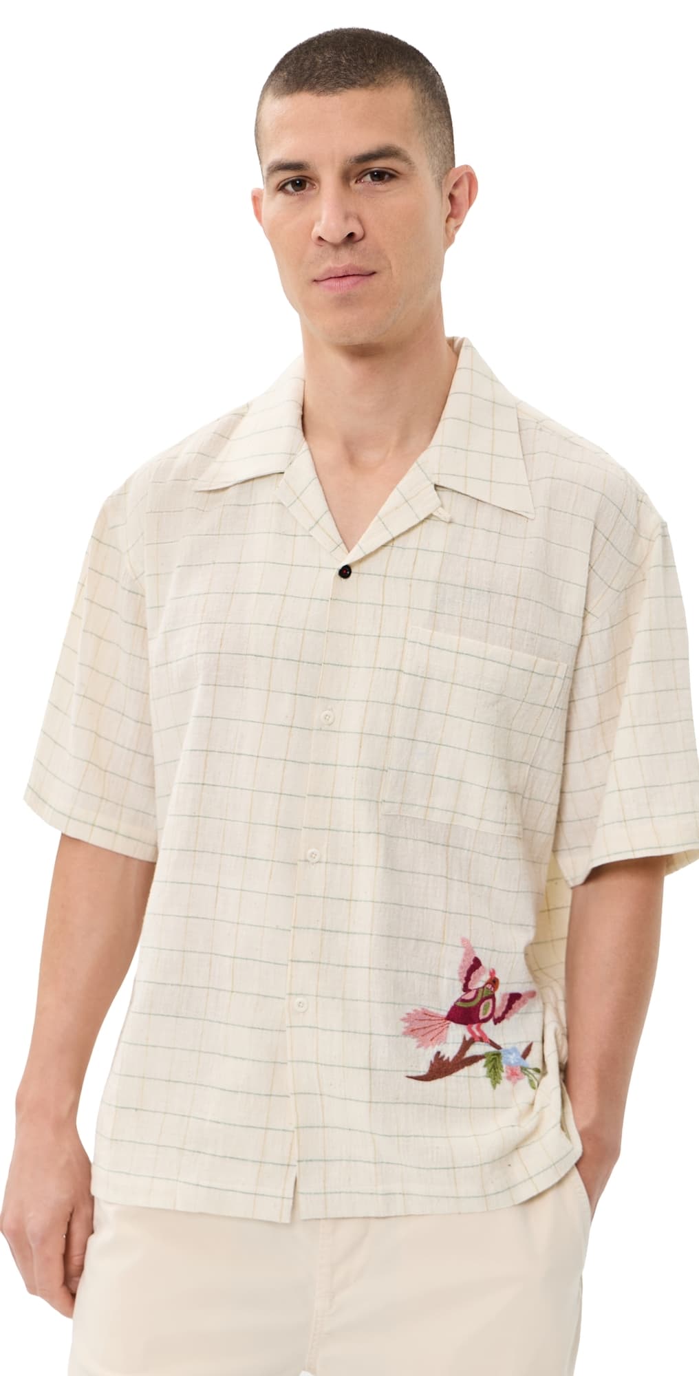 Kardo Rohit Hand Embroidered Shirt Natural