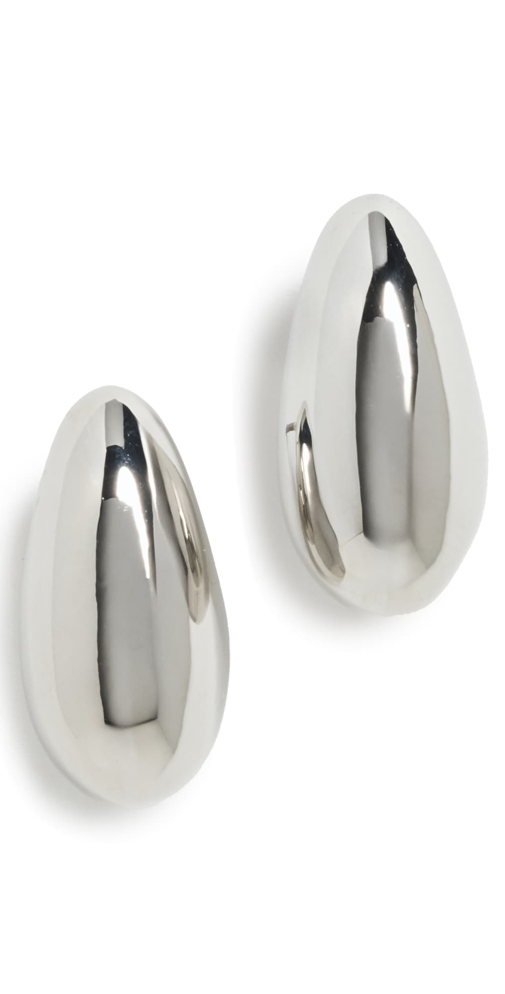 Kenneth Jay Lane Silver Tapered Hoop Pierced Earrings Polished Silver · One Size