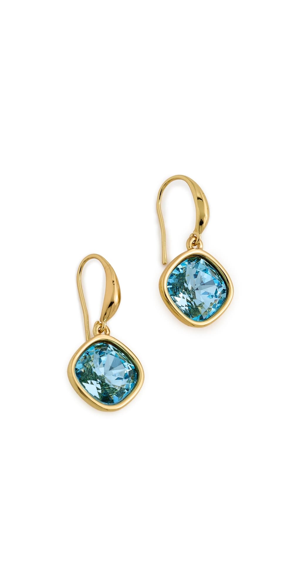 Kenneth Jay Lane Square Aqua Stone Earrings Gold/Aqua · One Size