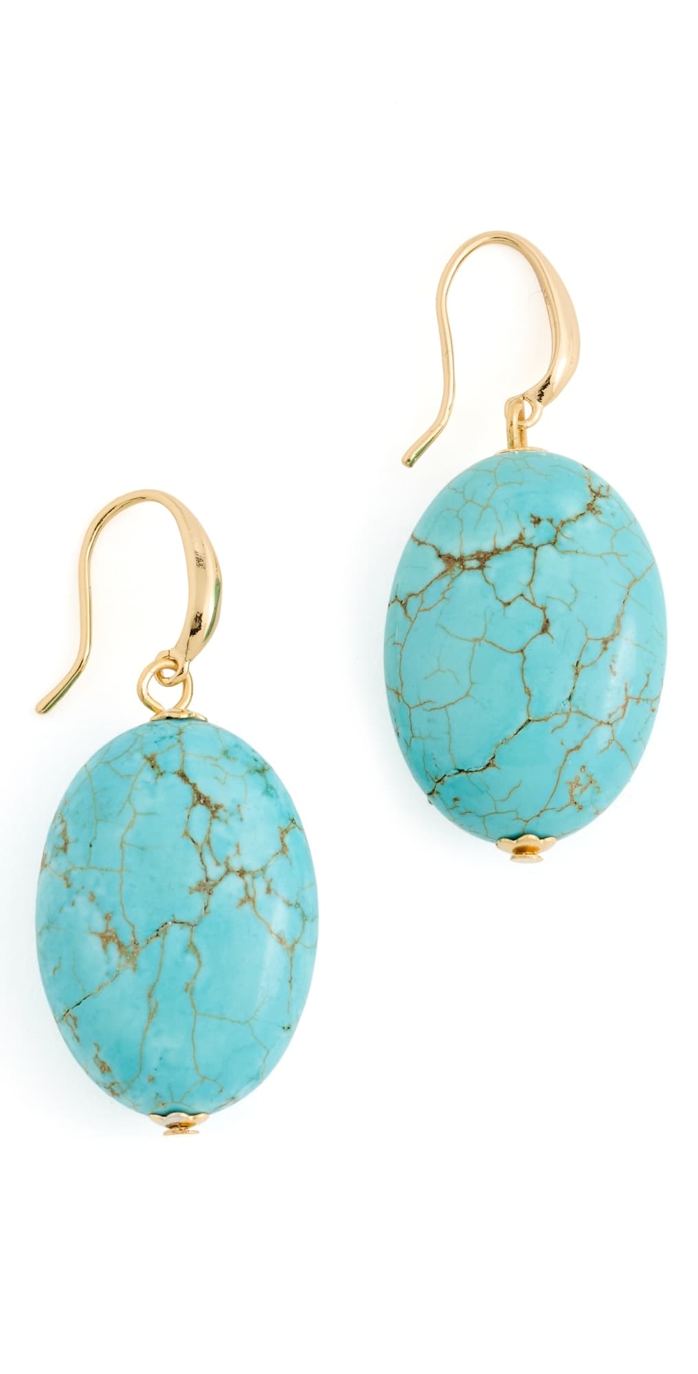 Kenneth Jay Lane Oval Turquoise Bead-On Fishhook Earrings Turquoise · One Size