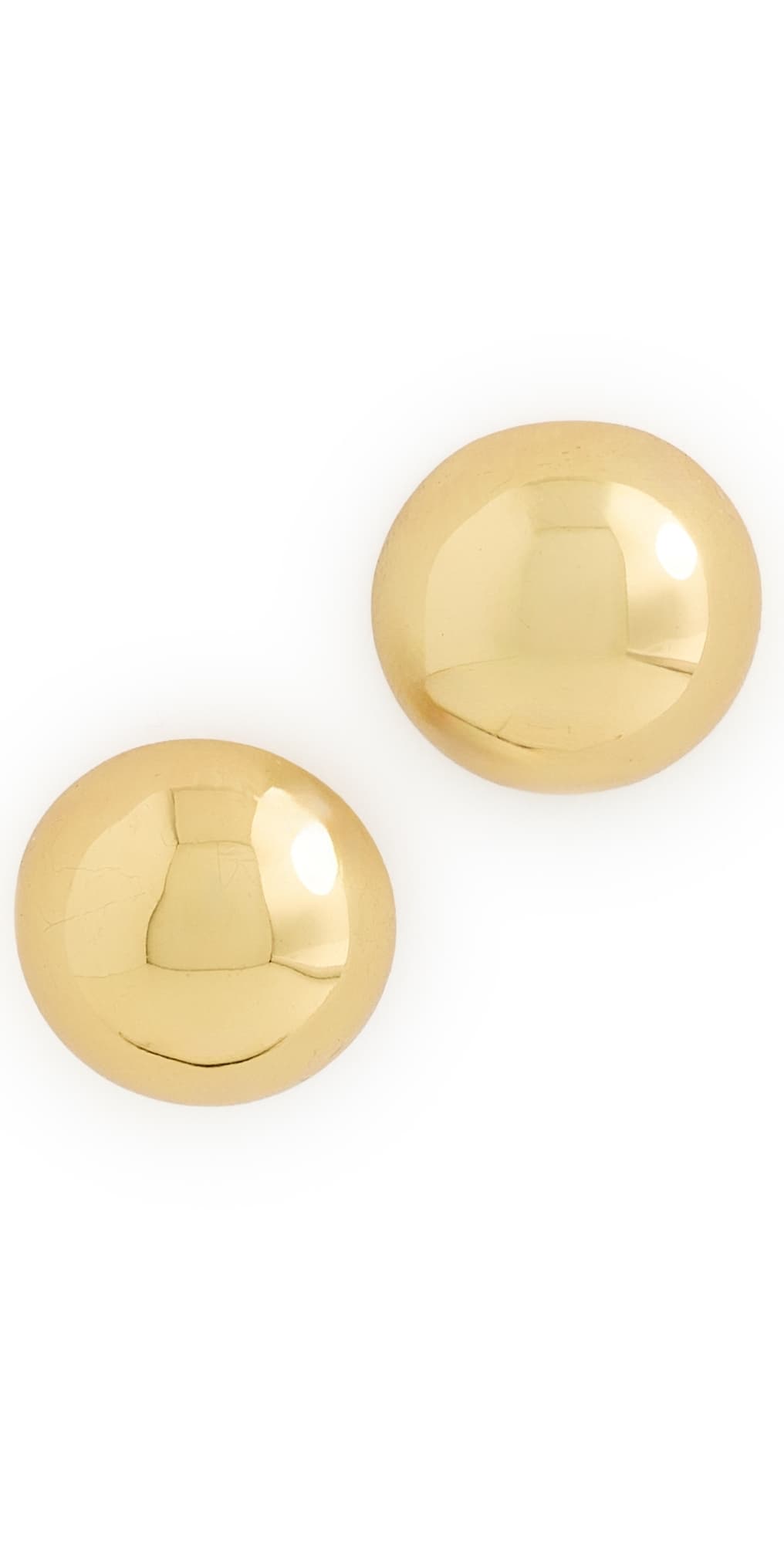 Kenneth Jay Lane Polished Domed Button Earrings Gold