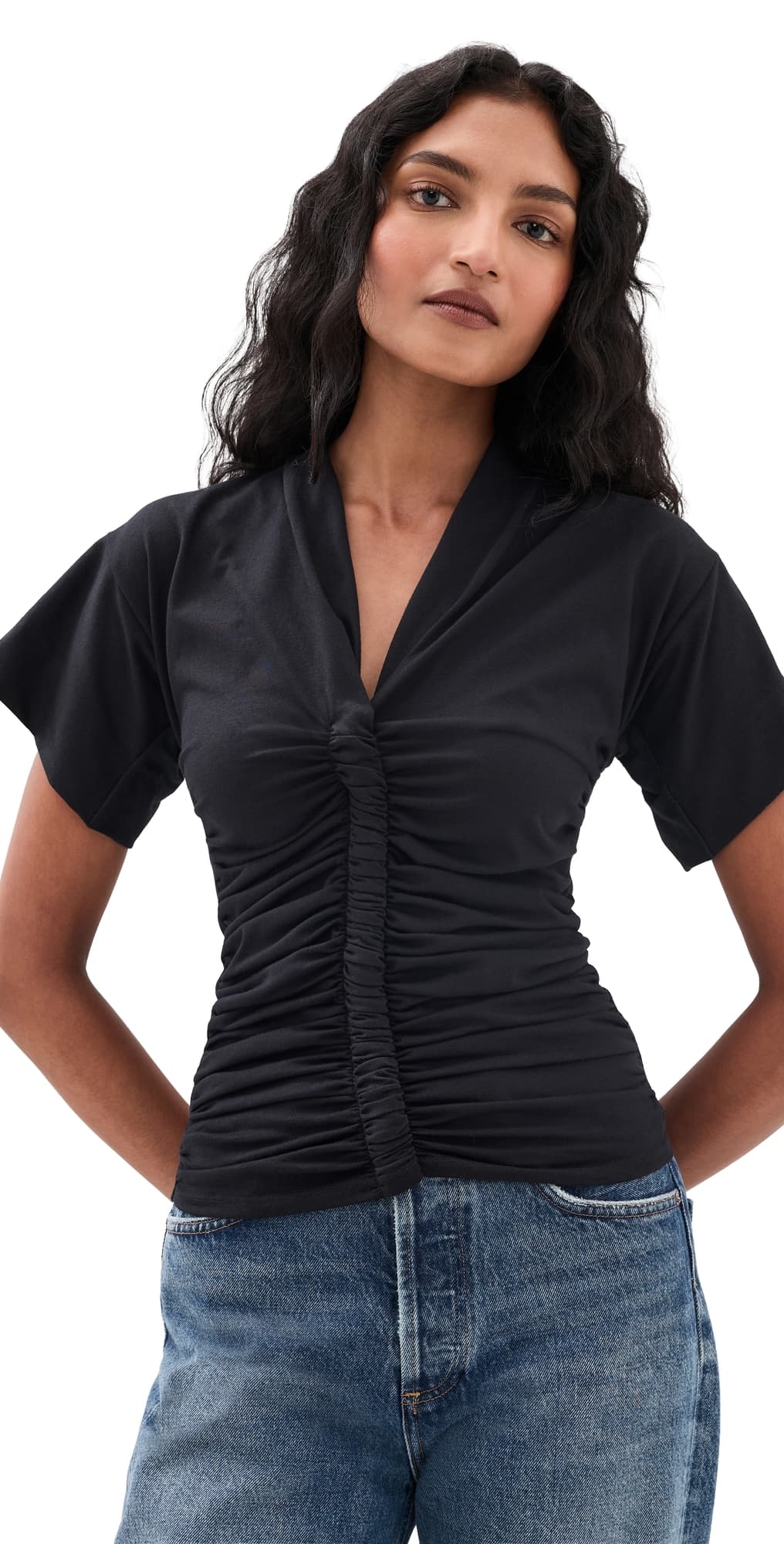 The Line by K Penelope Twist Detail T-Shirt Black