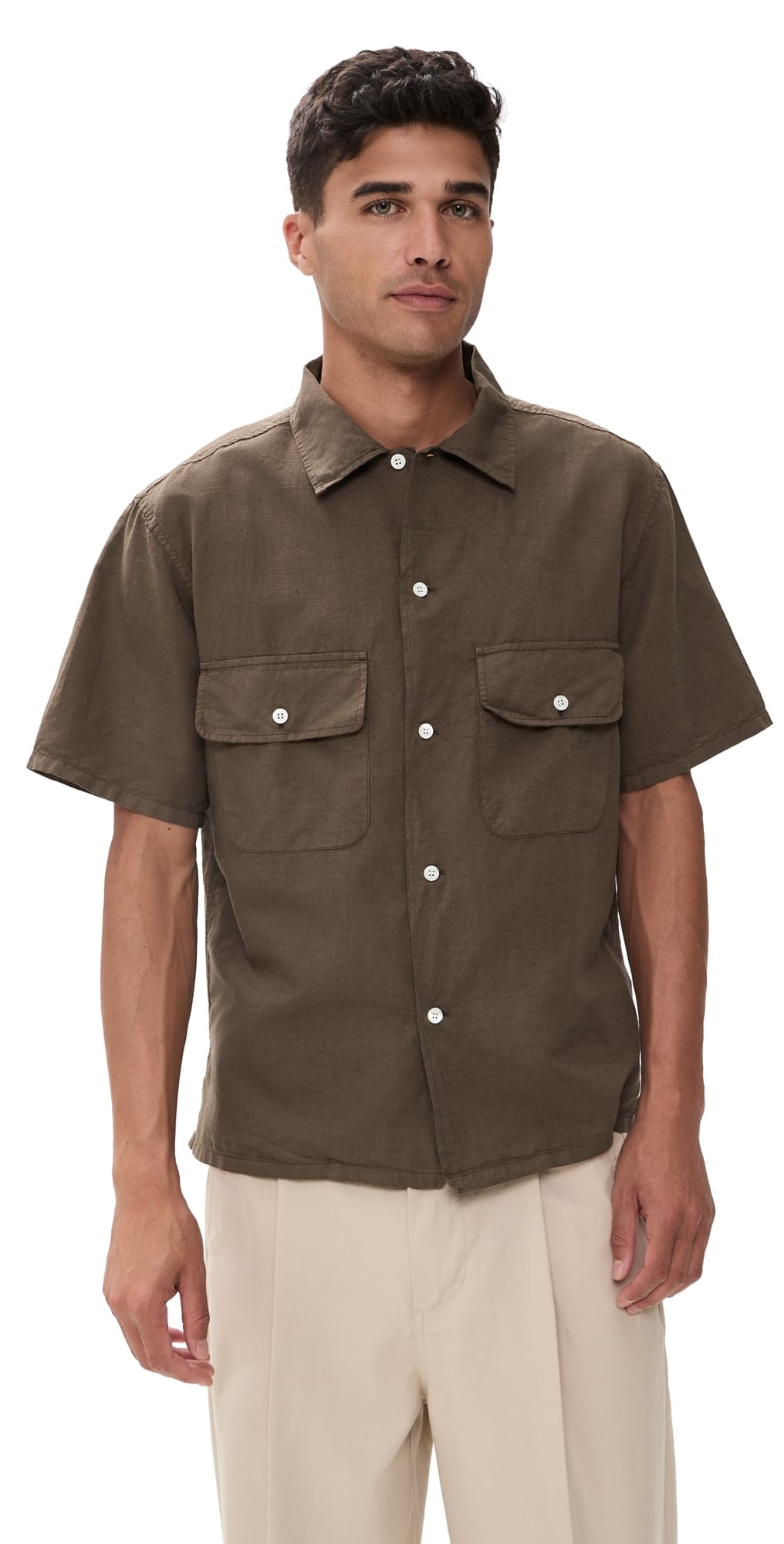 Knickerbocker Cotton Linen Shirt Mocha