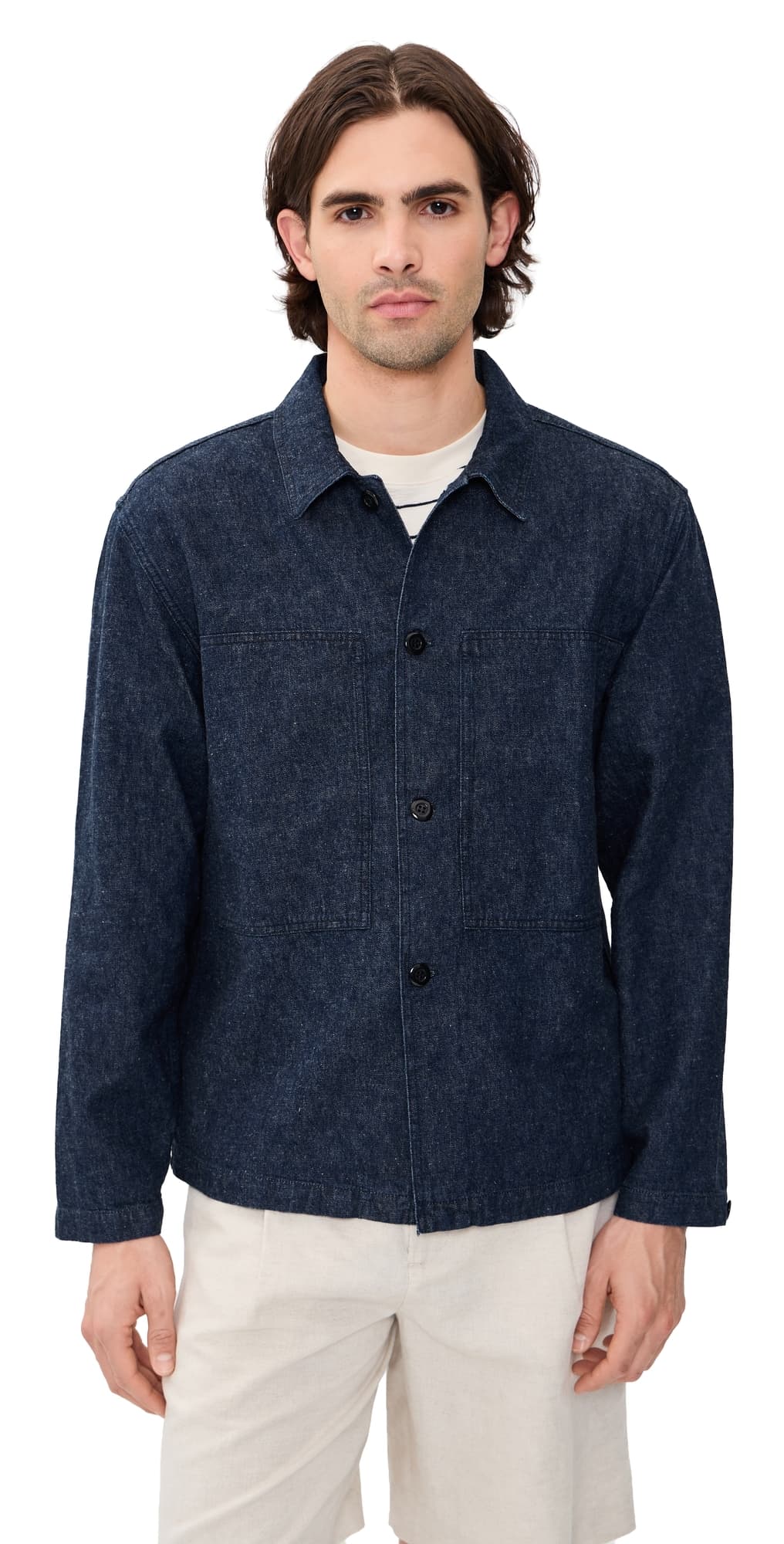 Knickerbocker Mafra Denim Cotton and Linen Overshirt Indigo