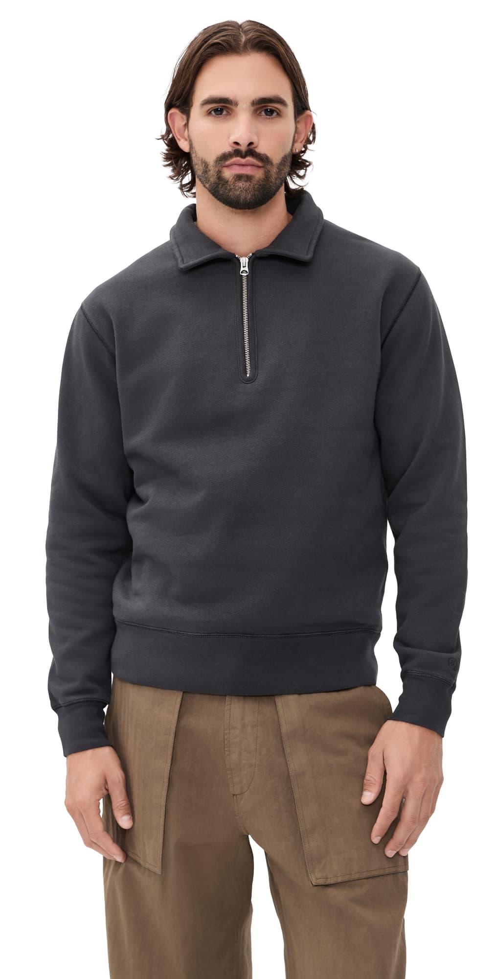 Knickerbocker Stadium Loft Knit Quarter Zip Pullover Peat