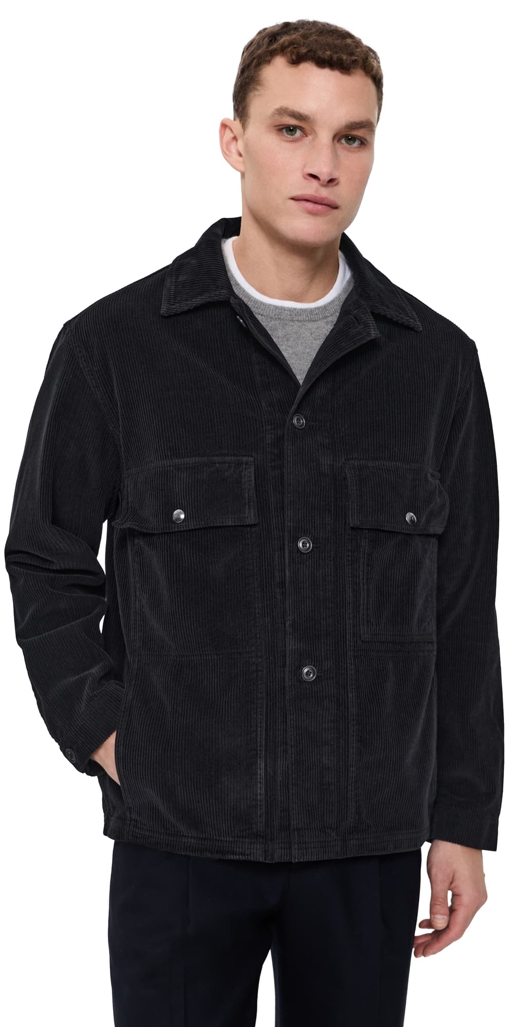 Knickerbocker Mott Corduroy Coat Black