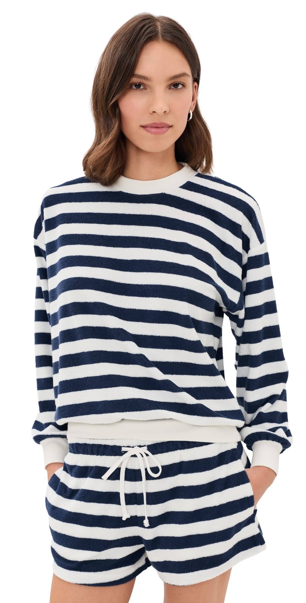 Suzie Kondi Sifnos Sweatshirt Navy Ivory Stripe