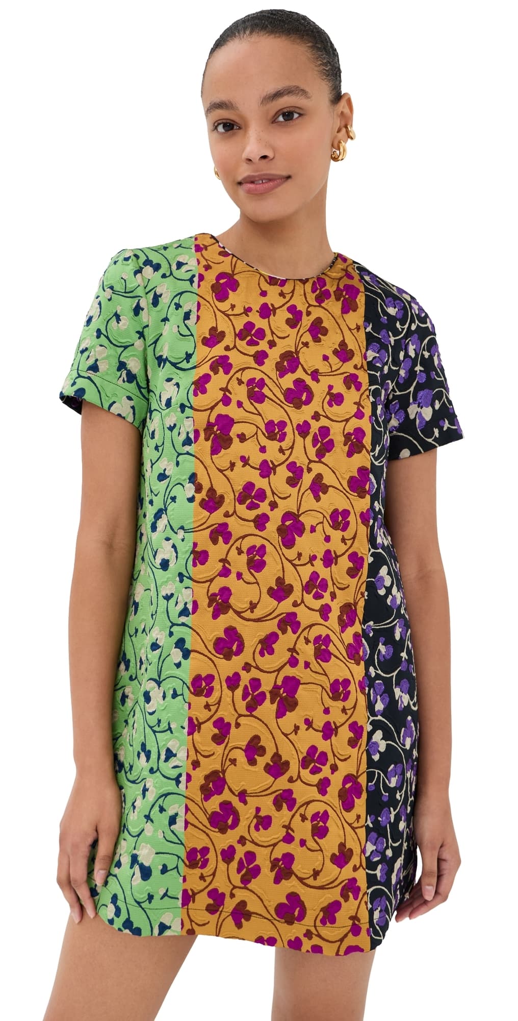 La DoubleJ Mini Swing Dress Honeysuckle Tricolor Jacquard