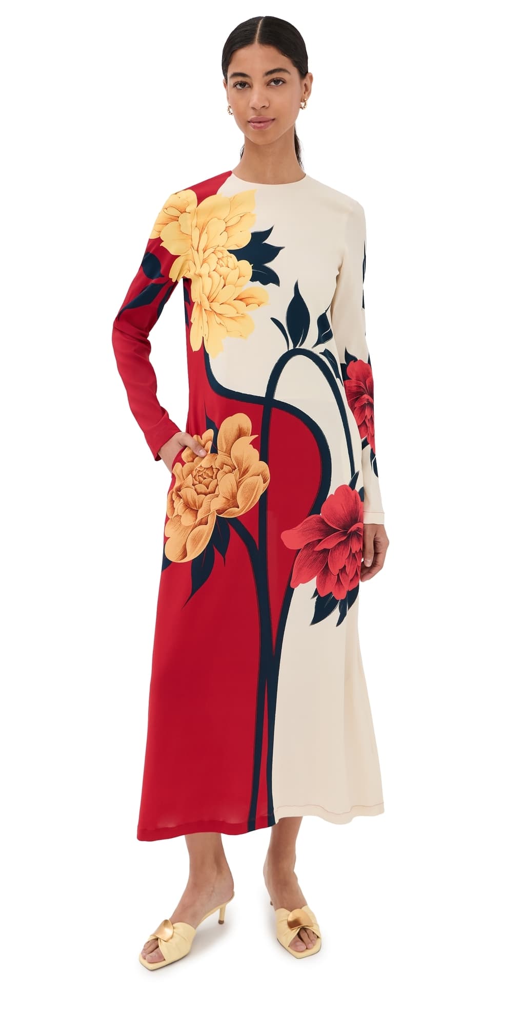 La DoubleJ Long Sleeve Swing Dress Queen Peony Placee
