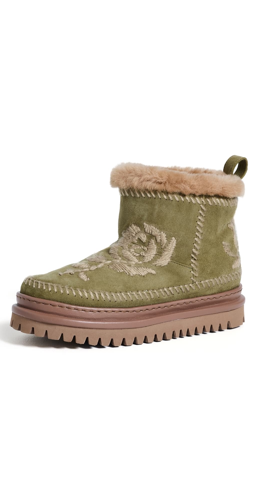 Laidback London Nyali 4.0 Rose Booties Fern Suede Hemp