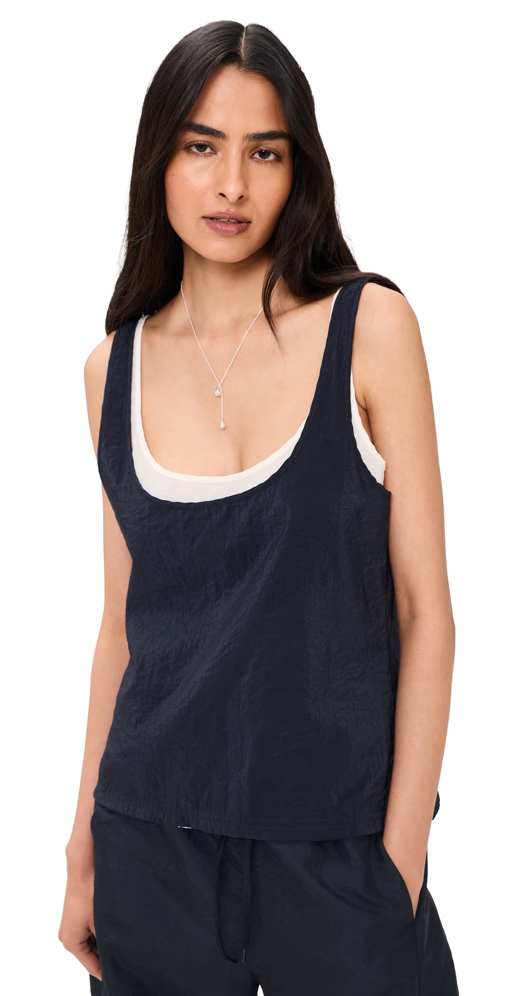 La Ligne Double Layer Scoop Tank Navy/Ivory