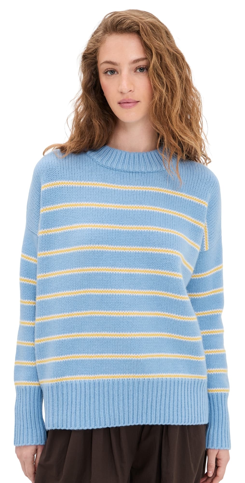 La Ligne Fineline Stripe Marin Sweater Chambray Blue/Butter Yellow/Cr