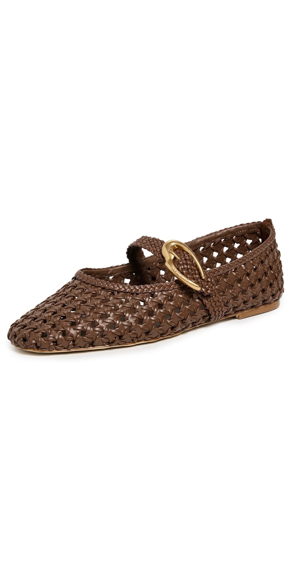 Larroudé Verona Macrame Flats Burnt Umber