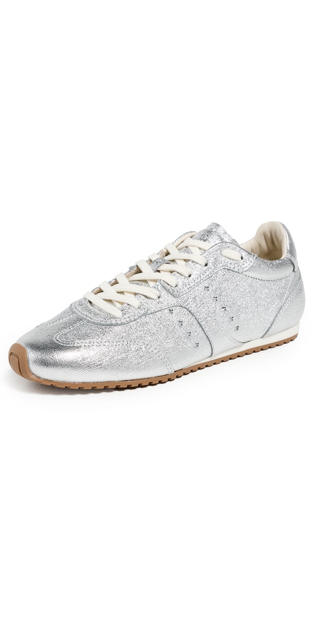 Larroudé Stella Sneakers Silver Metallic Leather