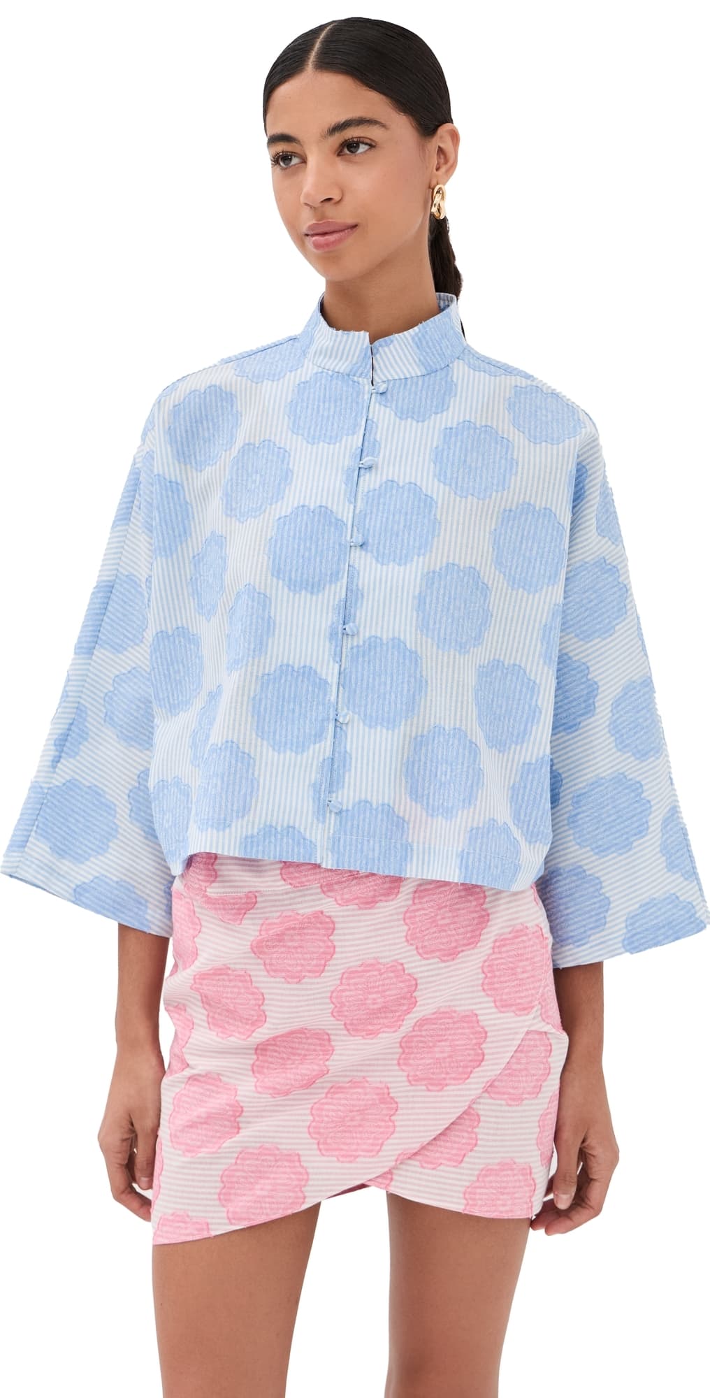 La Vie Style House Mod Flower Blue Everyday Shirt Blue · One Size