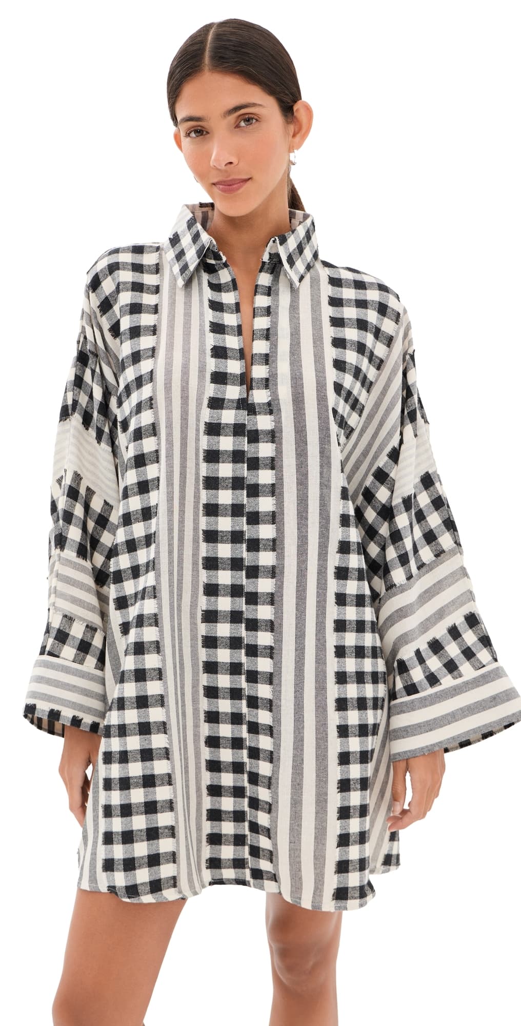 La Vie Style House Tunic Mini Dress Black/White