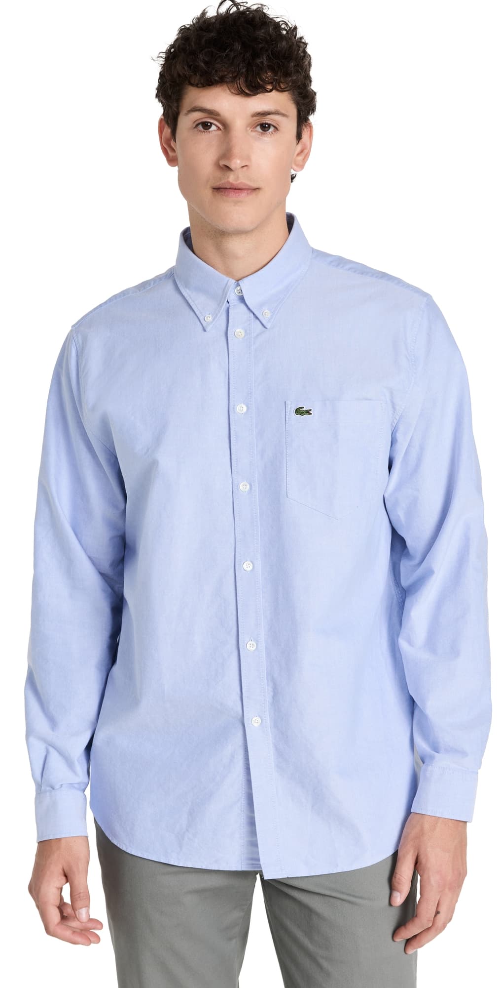 Lacoste Regular Fit Oxford Cotton Shirt Blue