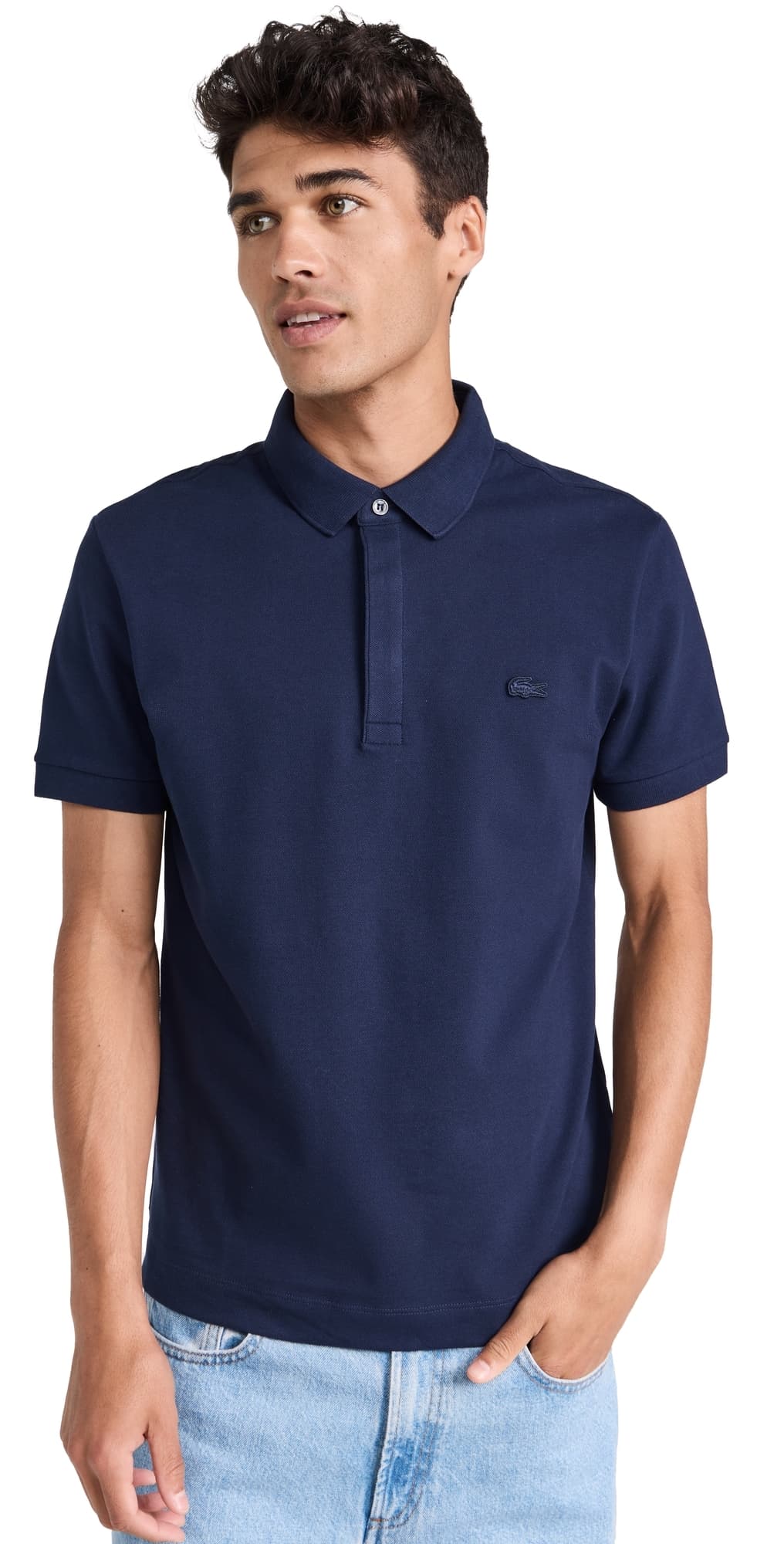 Lacoste Stretch Cotton Paris Polo Navy Blue