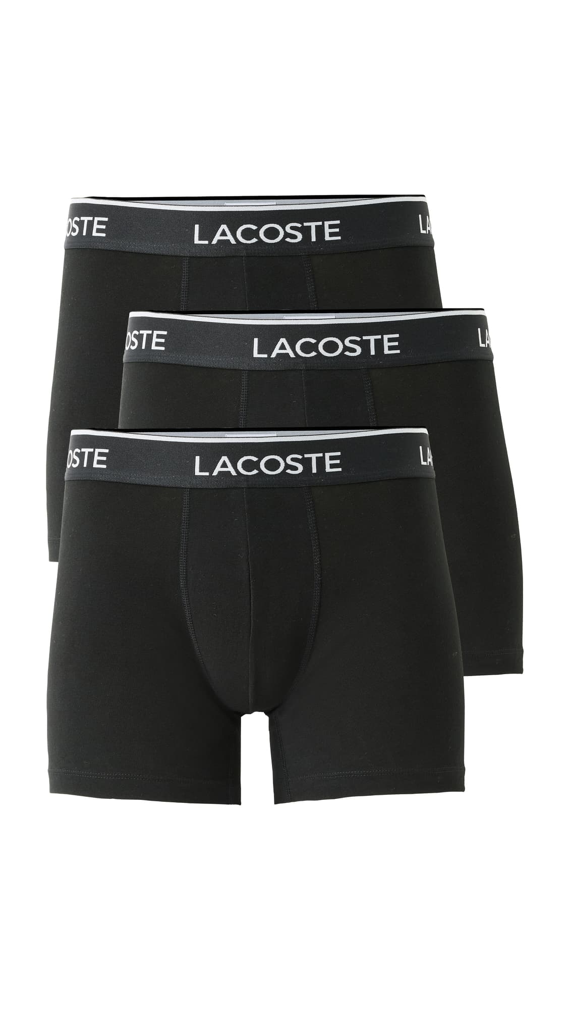 Lacoste Cotton Stretch Jersey Boxer Briefs 3 Pack Black