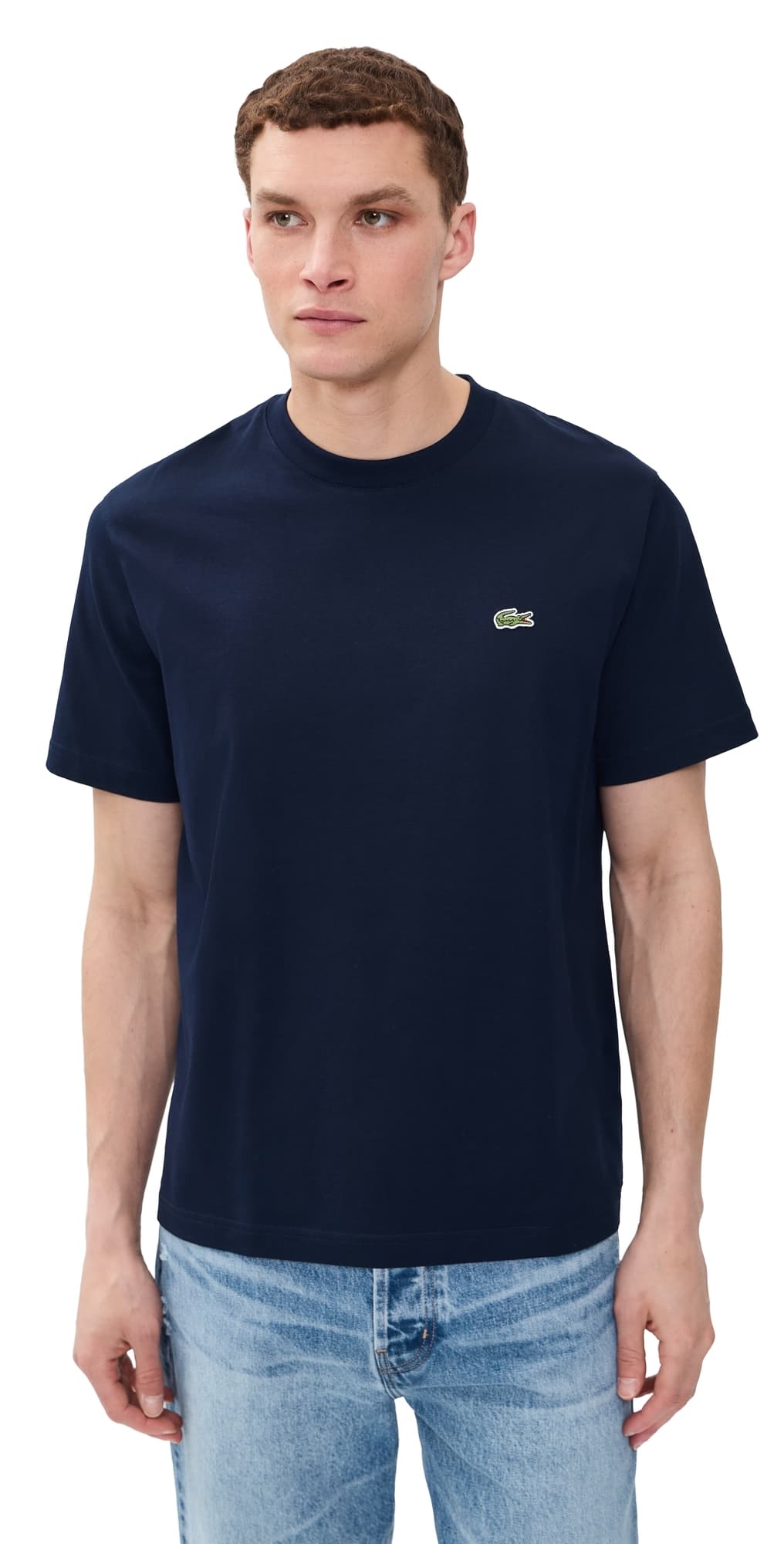 Lacoste Cotton Logo Tee Navy