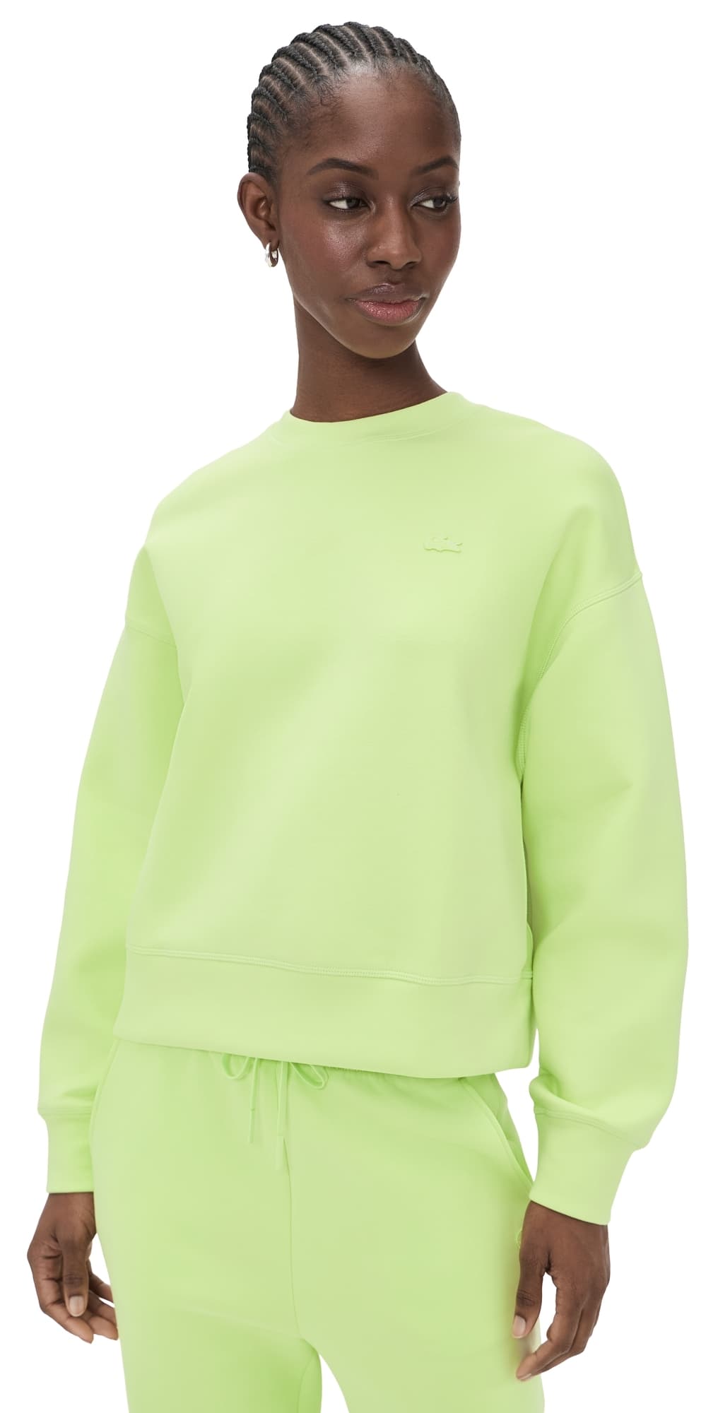 Lacoste Cotton Jersey Sweatshirt Lime Green