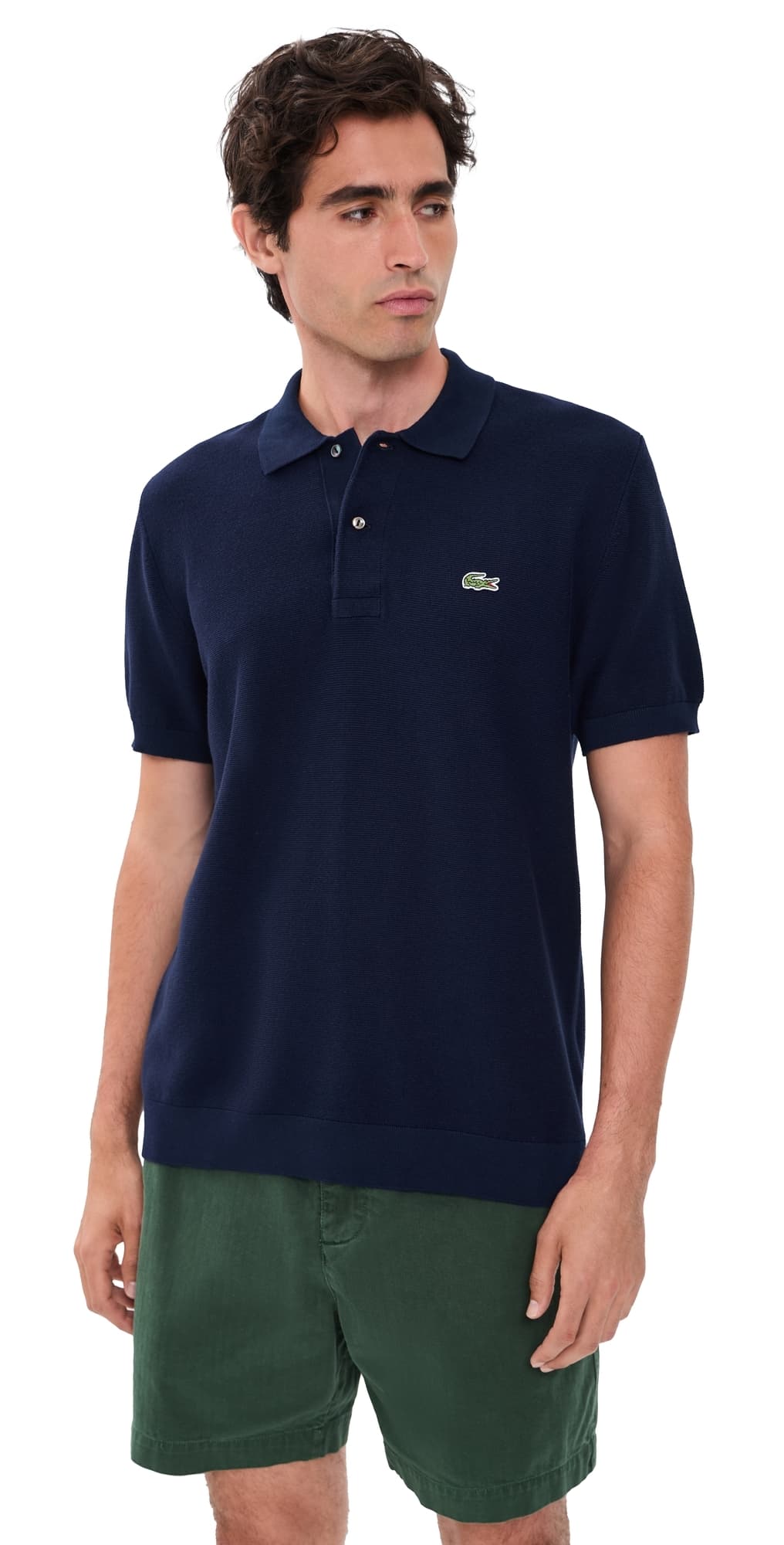 Lacoste Textured Cotton Sweater Polo Marine
