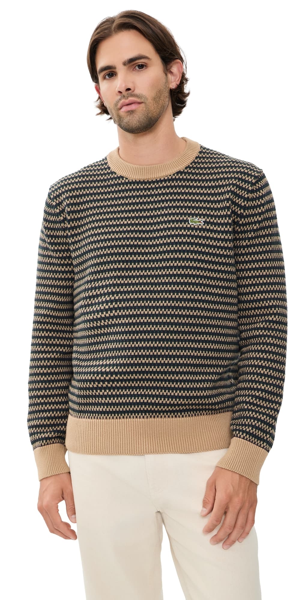 Lacoste Point Fantaisie Crew Sweater Cookie