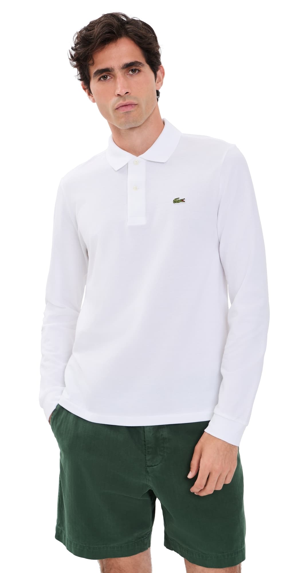 Lacoste Long Sleeve Original Cotton Pique Polo White
