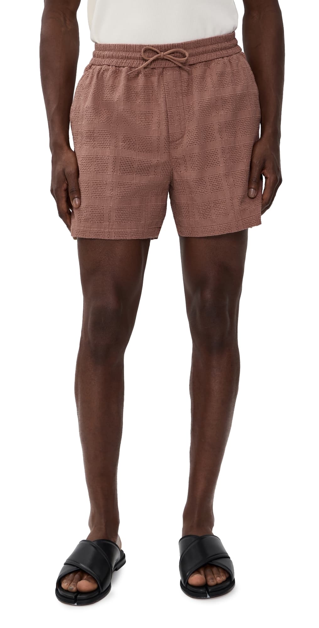 Les Deux Charlie Knit Shorts 5 Cognac Red