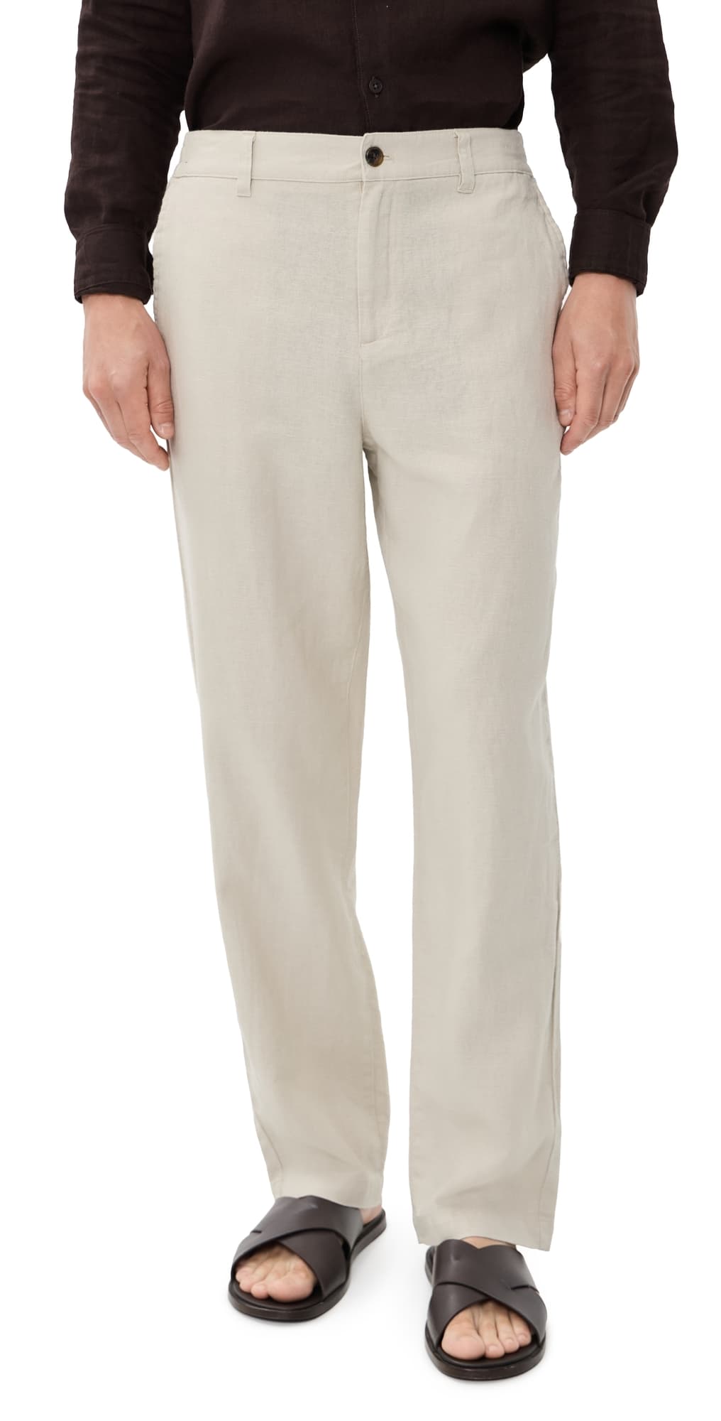 Les Deux Linen Comfort Suit Pants 32 Light Sand