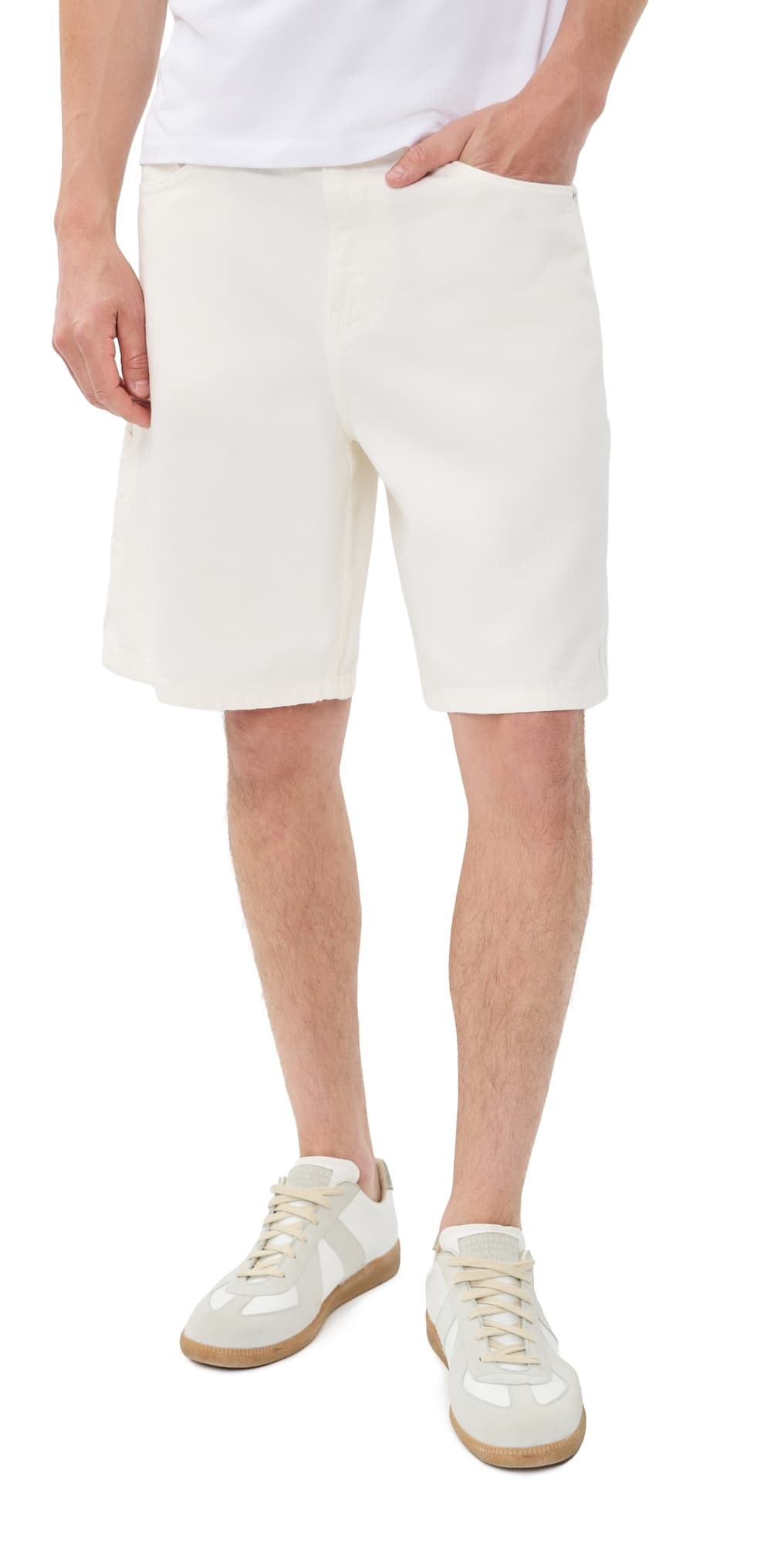 Les Deux Carpenter Denim Shorts Light Ivory