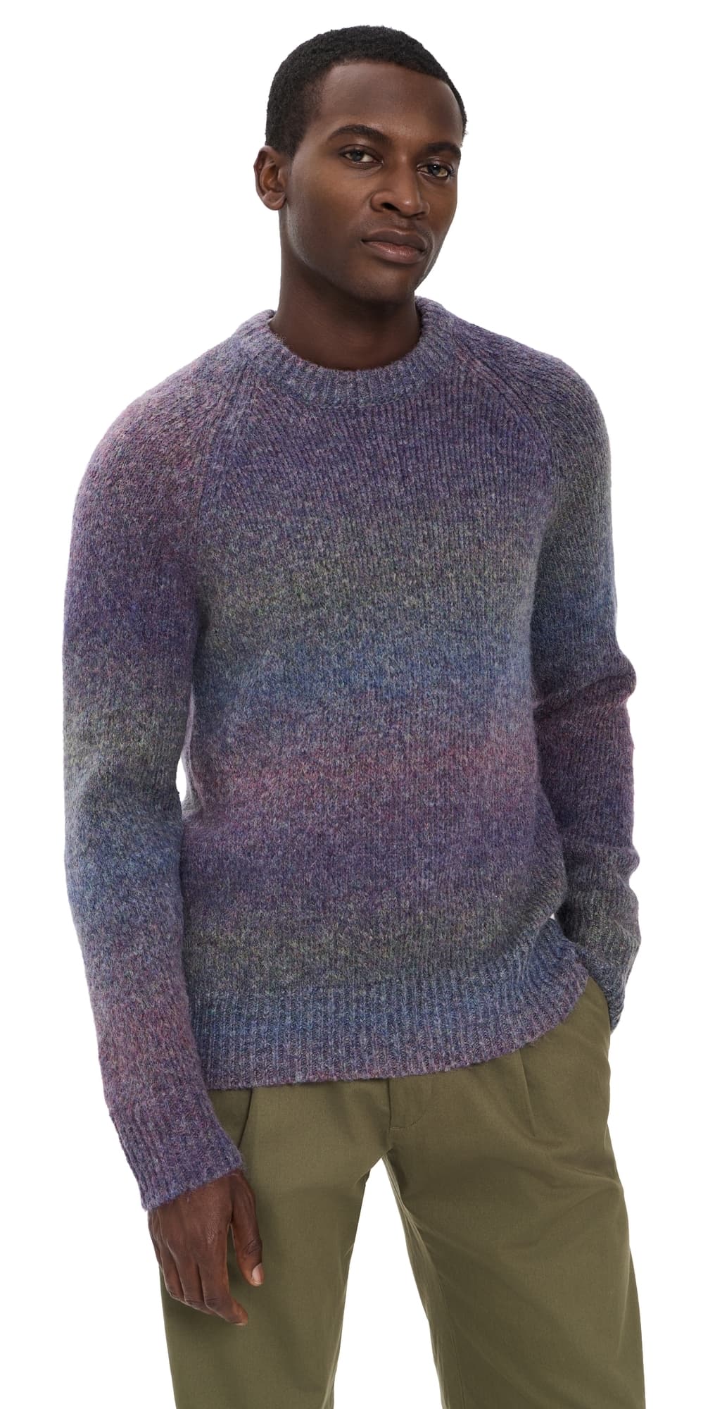 Les Deux Gradient Roundneck Sweater Spiced Plum Purple