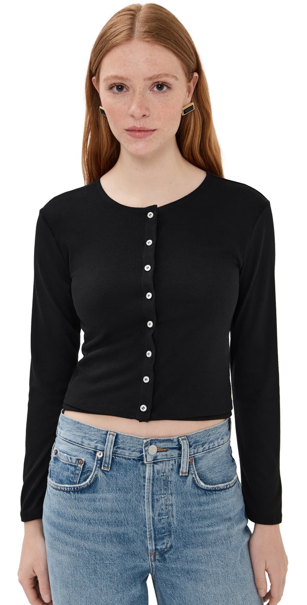 LE BOP Eloise Cropped Cardigan Black