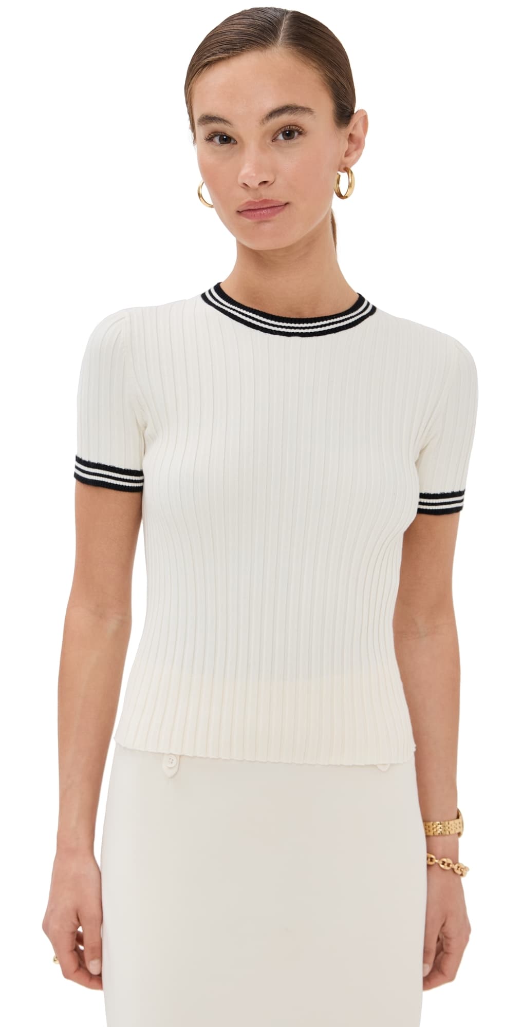 LE BOP Ringer Tee White & Black