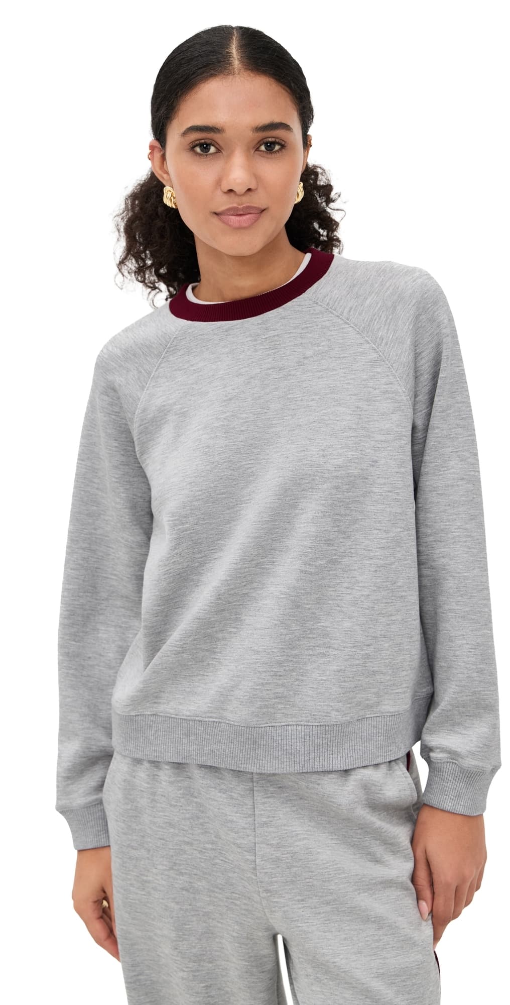 LE BOP Helene Sweatshirt Heather Grey/Merlot