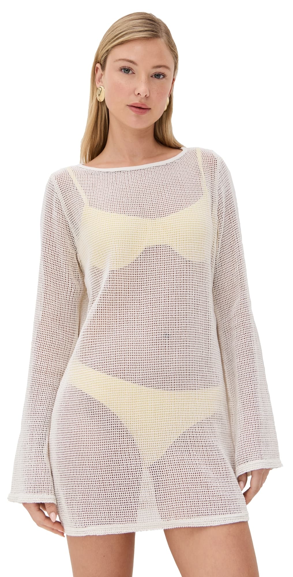 LE BOP Biarritz Long Sleeve Mini Coverup Bone