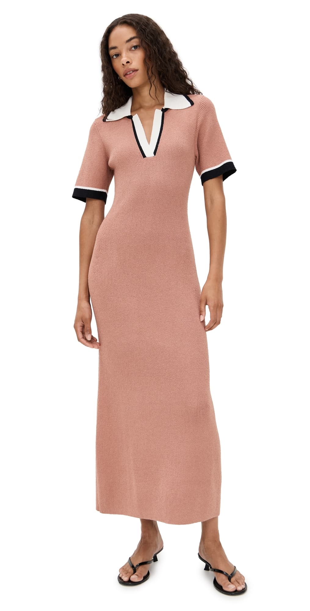 LE BOP Boucle Polo Maxi Dress Mocha
