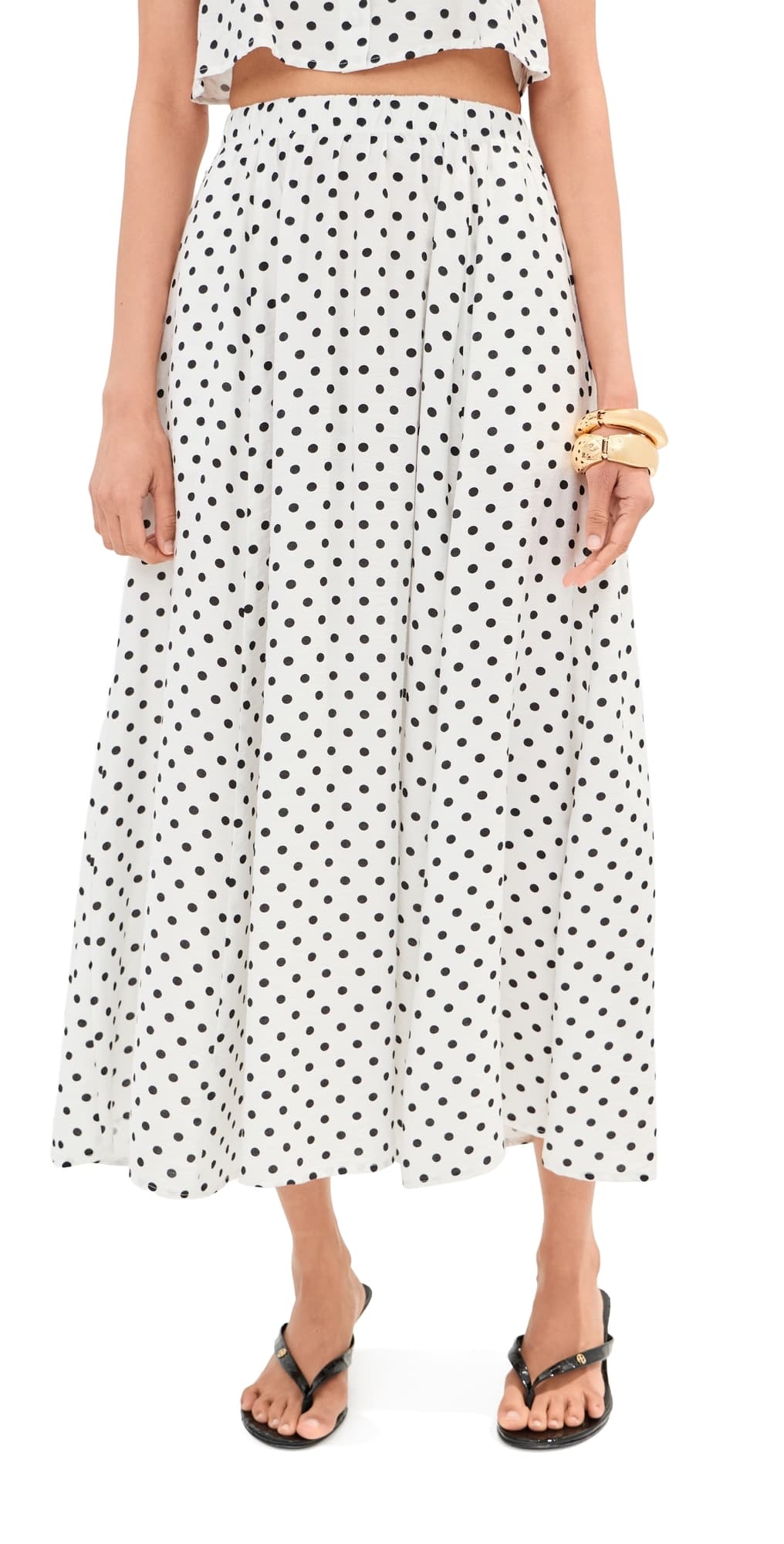 LE BOP Martha Polka Dot Skirt White Dot