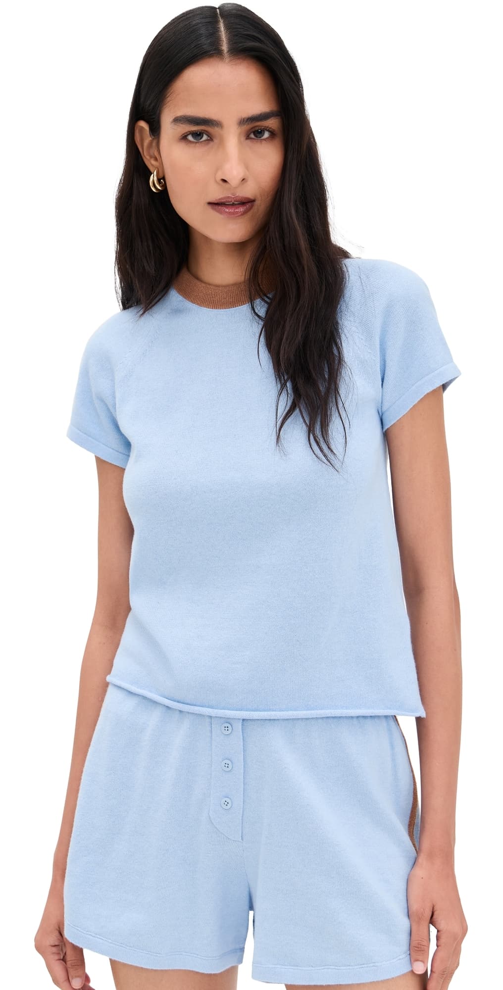 LE BOP Ringer Tee Pale Blue