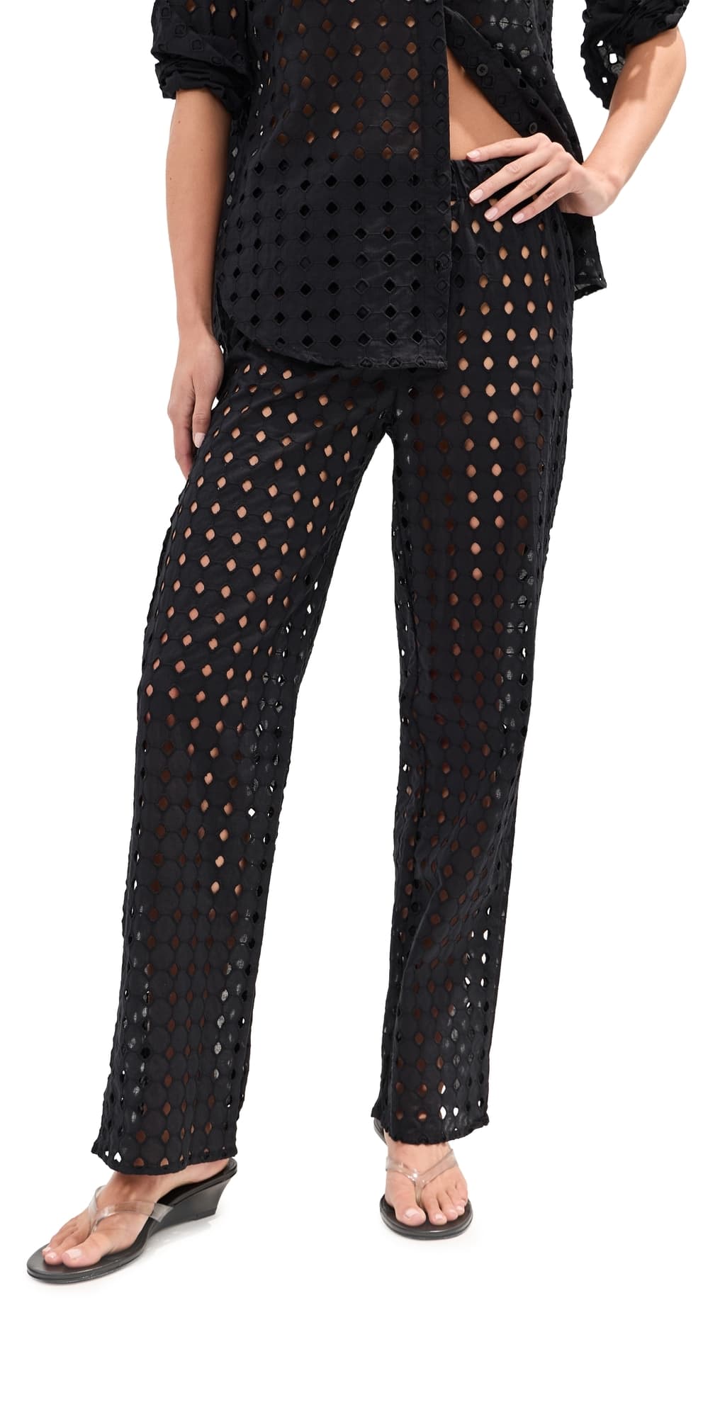 LE BOP Eyelet Odette Pants Black