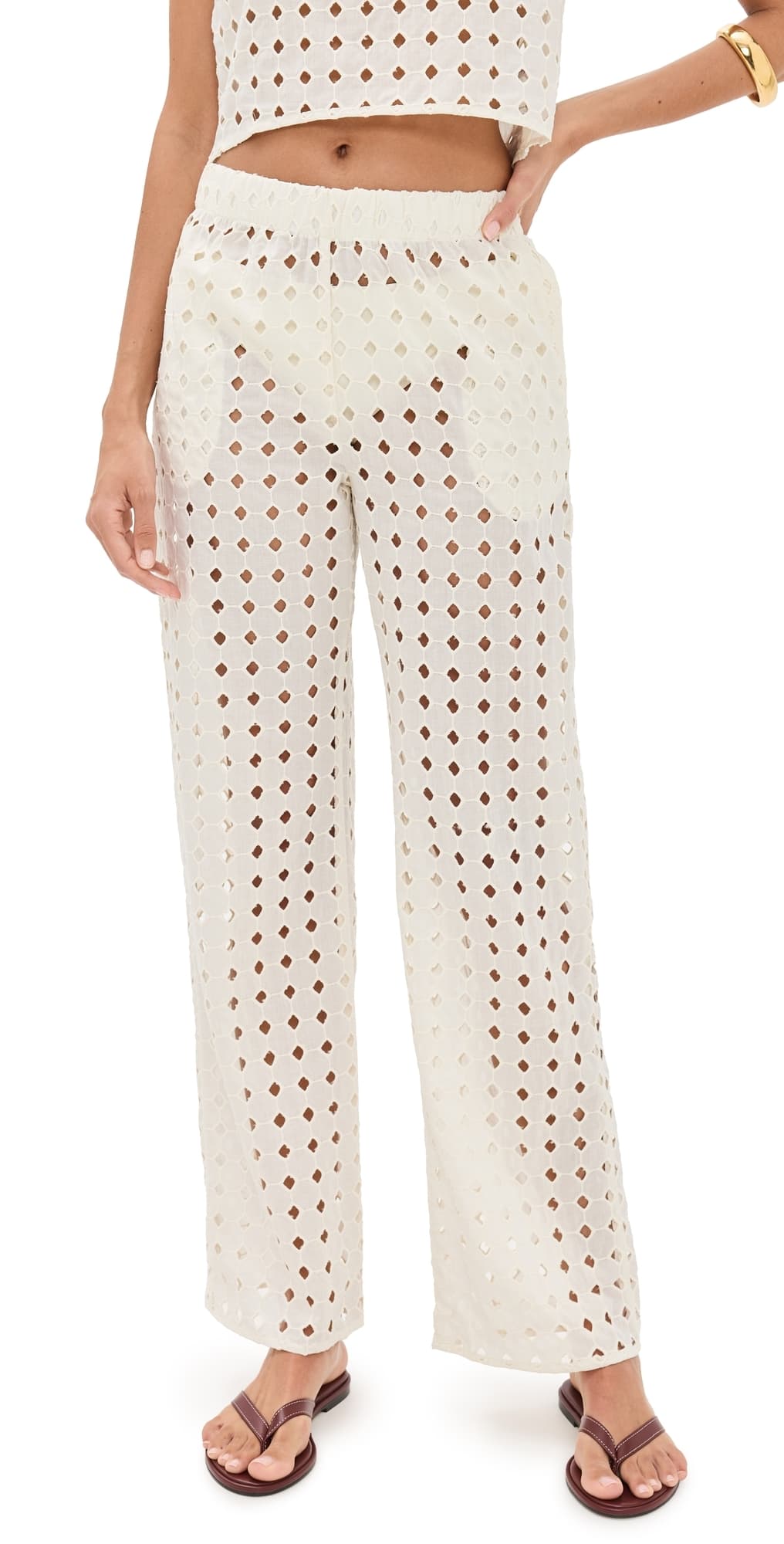 LE BOP Eyelet Odette Pants Ivory