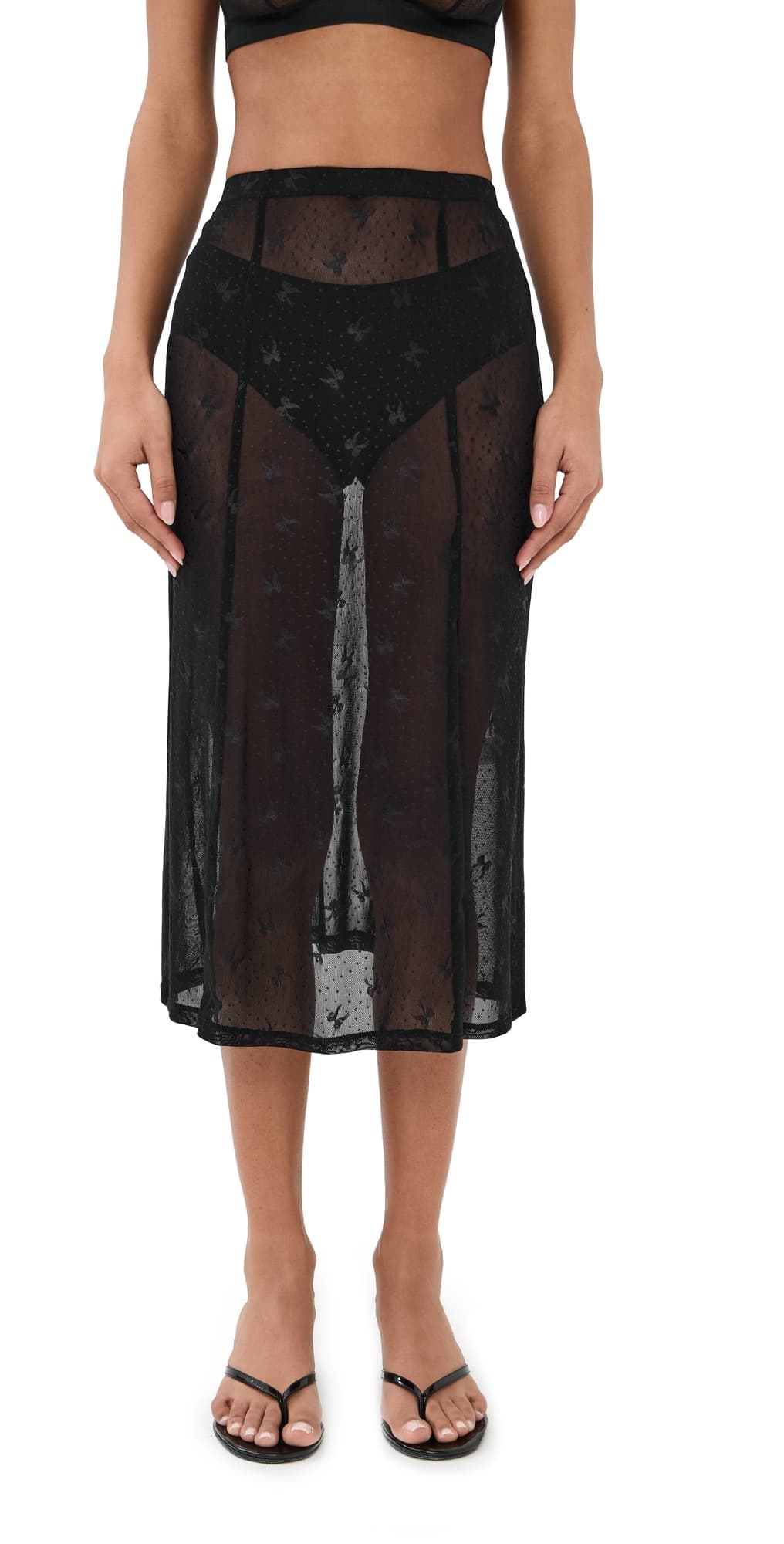 LE BOP Lace Skirt Black Bow