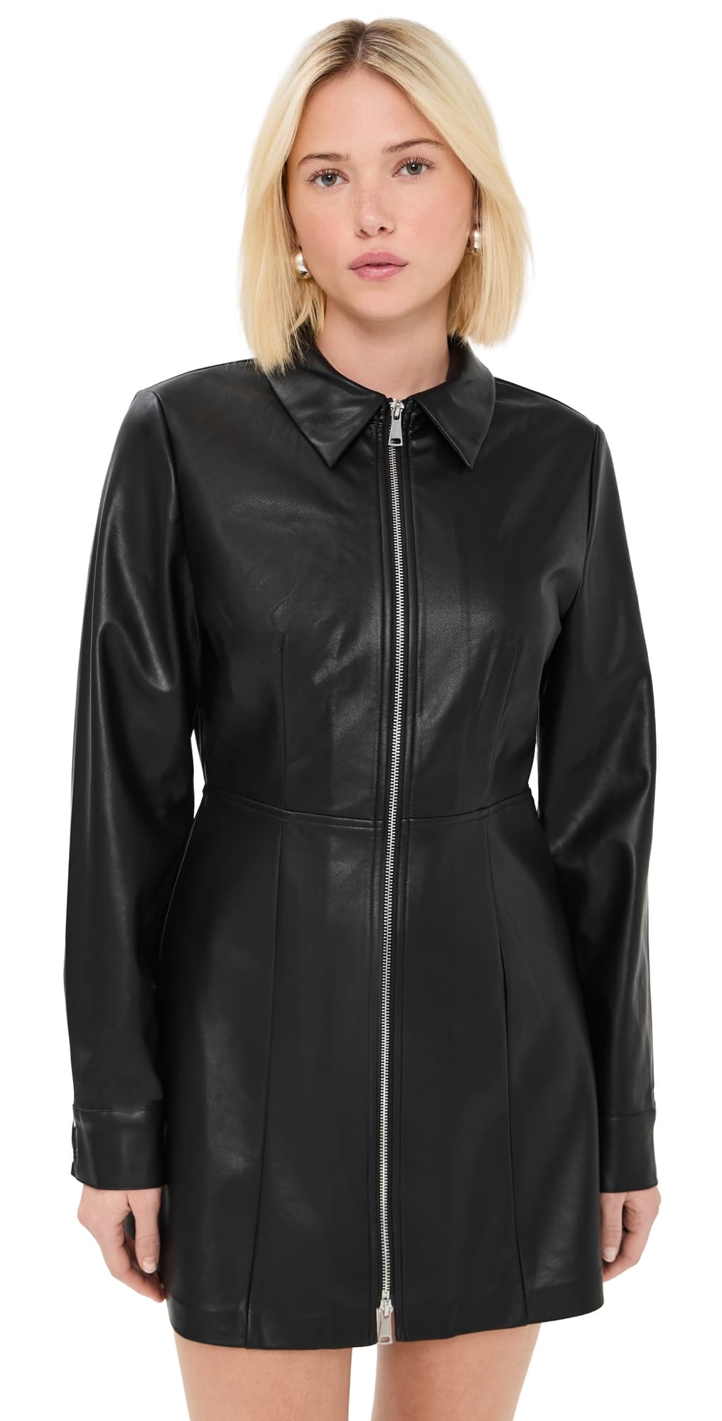 LE BOP Sloane Faux Leather Dress Black
