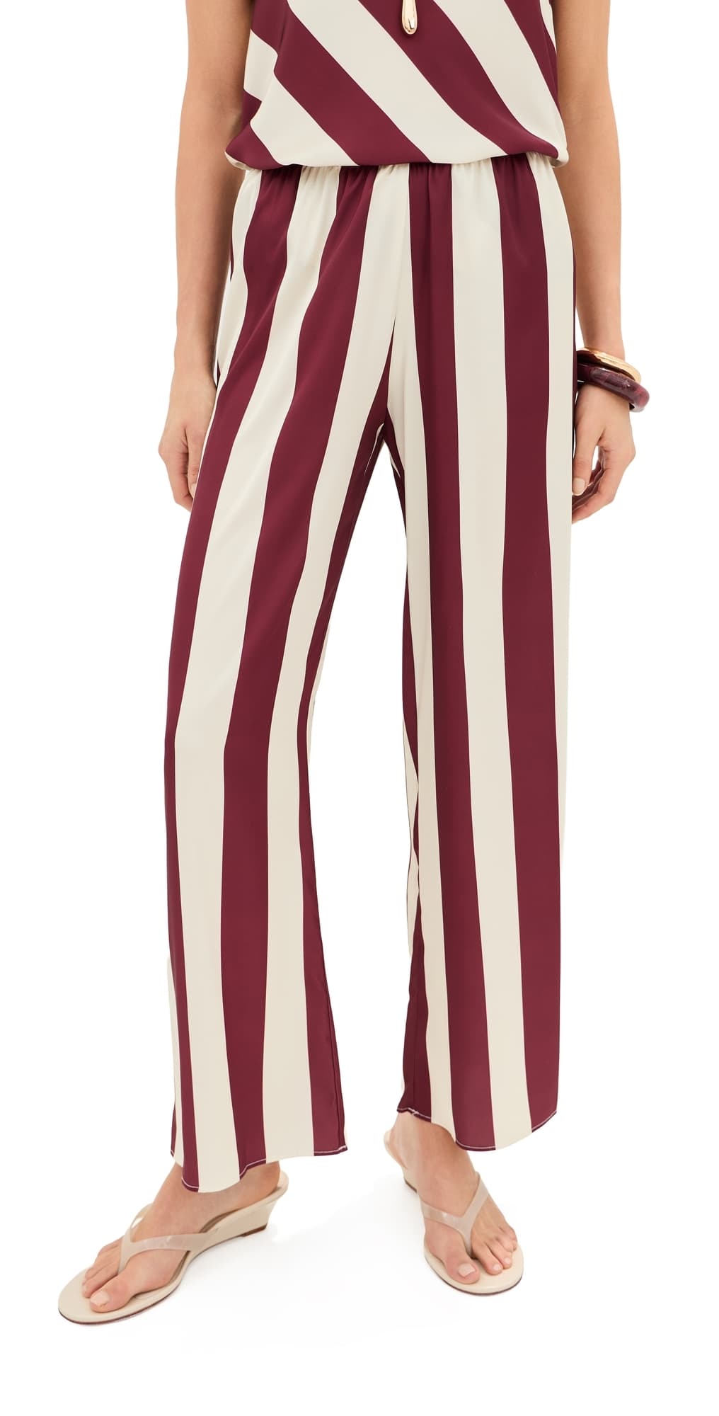 LE BOP Ellie Pants Cream/Wine Stripe