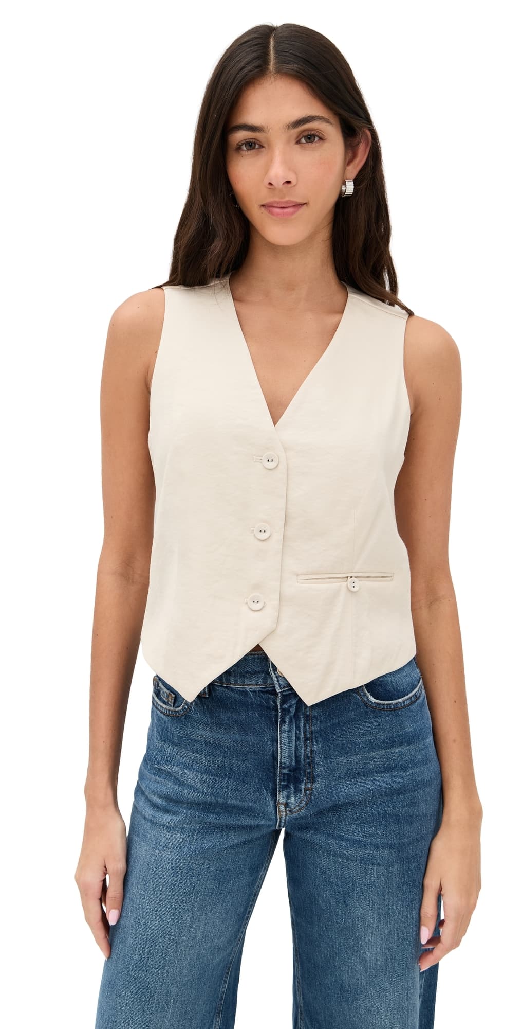 LE BOP Simone Satin Vest Ivory