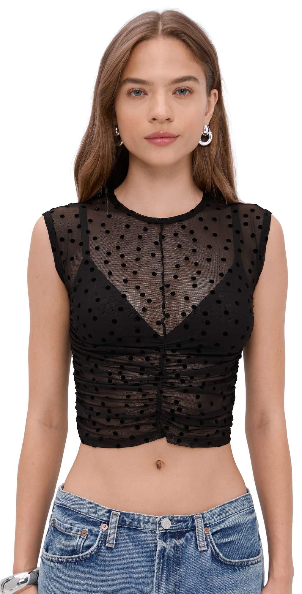 LE BOP Lottie Top Black Polka Dot