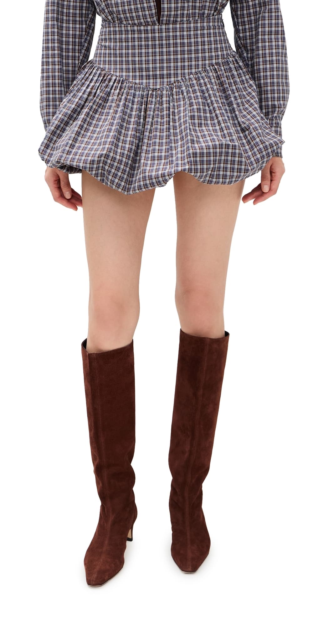 LE BOP Zoe Bubble Skirt Chocolate Check