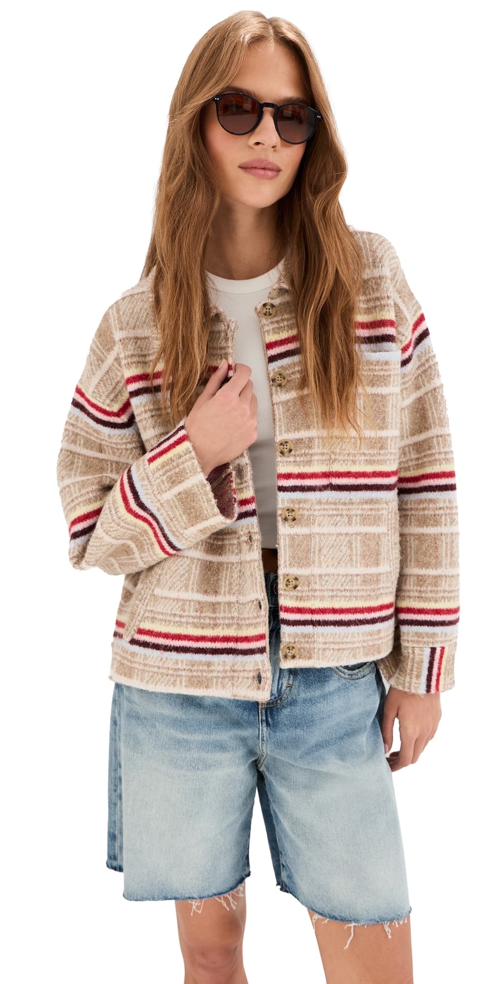 LE BOP Faye Oversized Shacket Madras Plaid